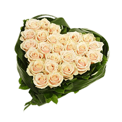 Coeur de roses blanches