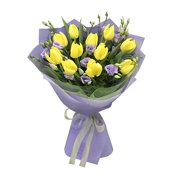 Bouquet de tulipes et de lisianthus