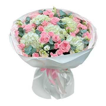 Bouquet dhortensias et de roses