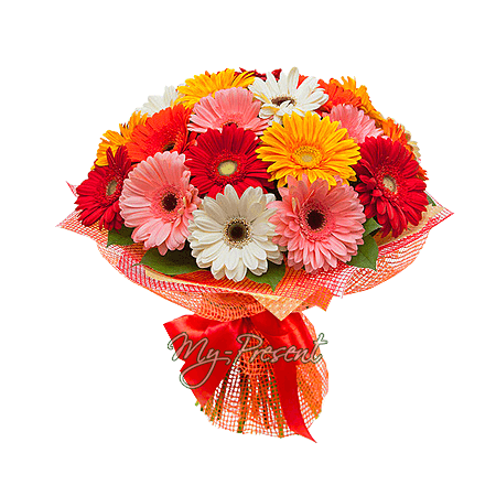 Bouquet de gerberas multicolores
