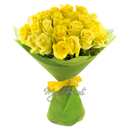Bouquet de roses jaunes (70-80 cm.)