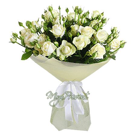 Bouquet de roses blanches de brousse