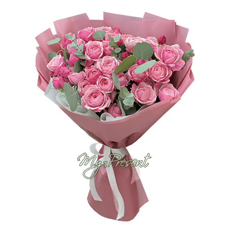Bouquet de roses rose branchues