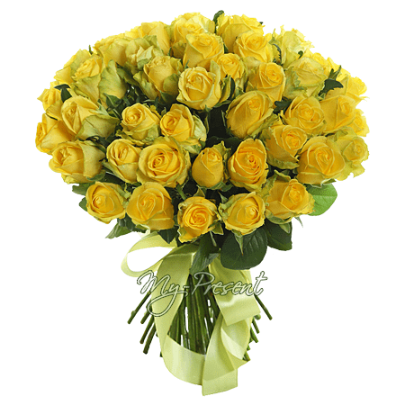 Bouquet de roses jaunes (60 cm.)