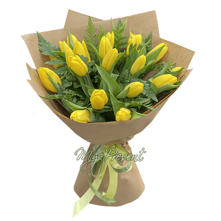 Bouquet de tulipes jaunes
