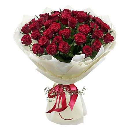 Bouquet de roses rouges (60 cm.)